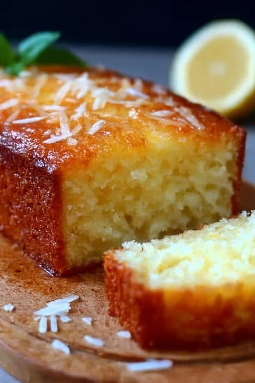 Moist Lemon Yogurt Cake (No White Flour) – Easy & Gluten-Free 1 Moist gluten-free lemon yogurt cake without white flour served on a plate.