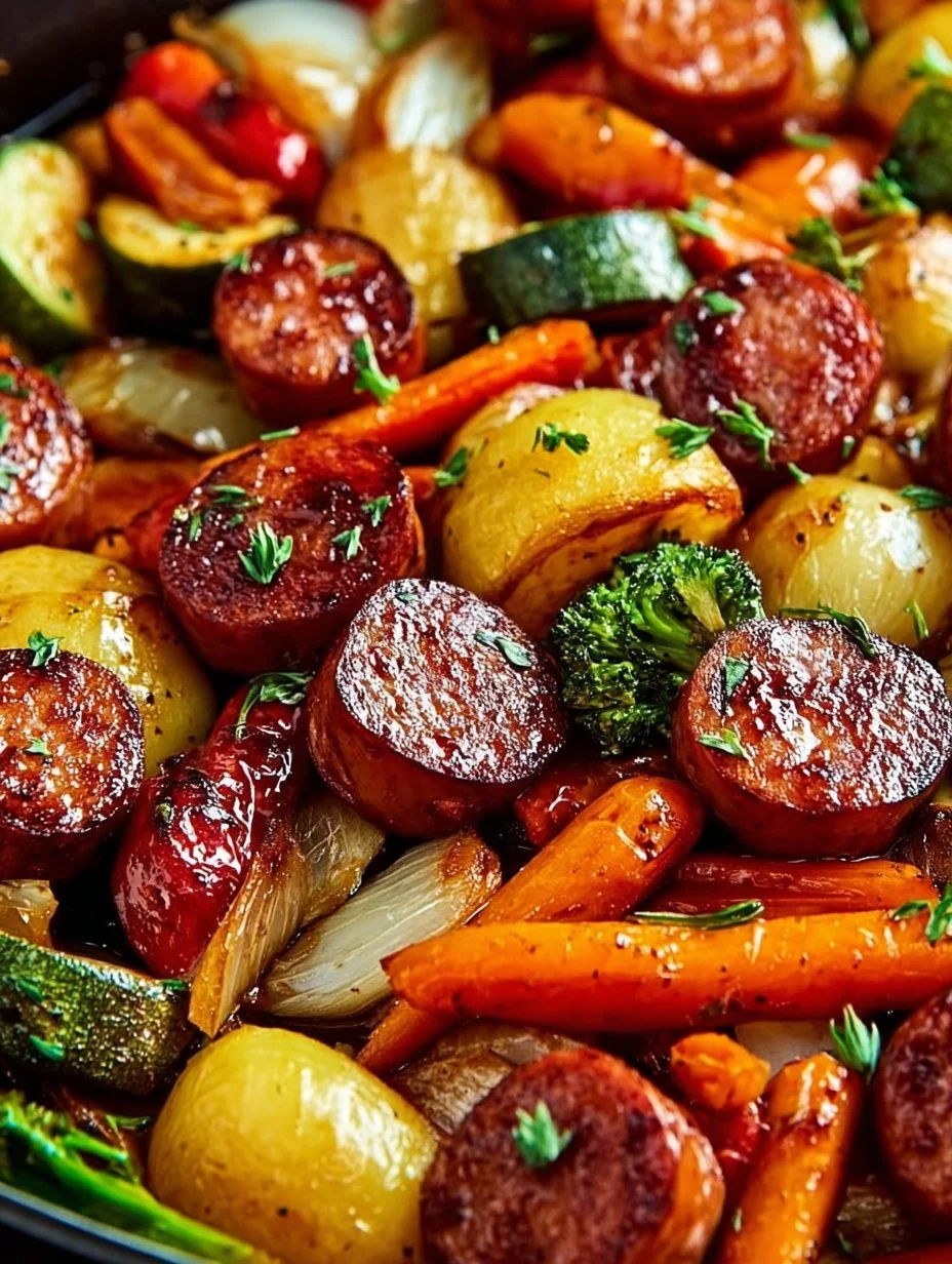 One-Pan Honey Garlic Kielbasa & Veggies