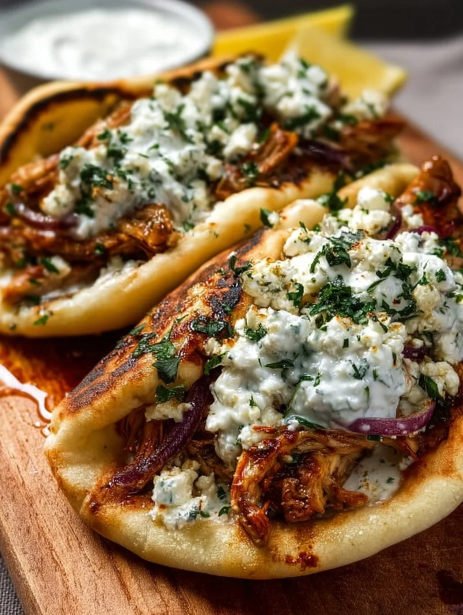 Slow Cooker Chicken Gyros with Tzatziki Sauce