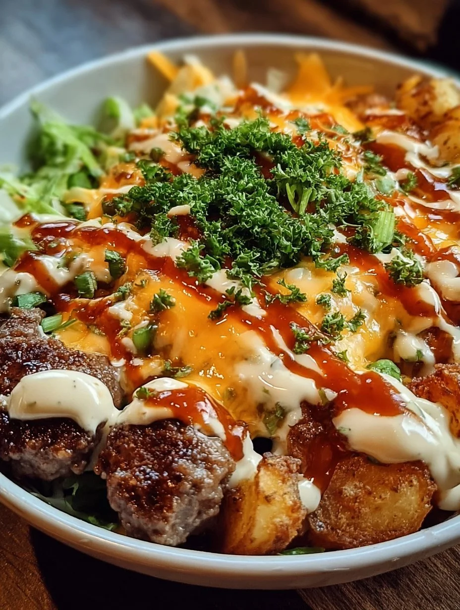 Smash Burger Bowl featuring a delicious smashed burger with fresh toppings