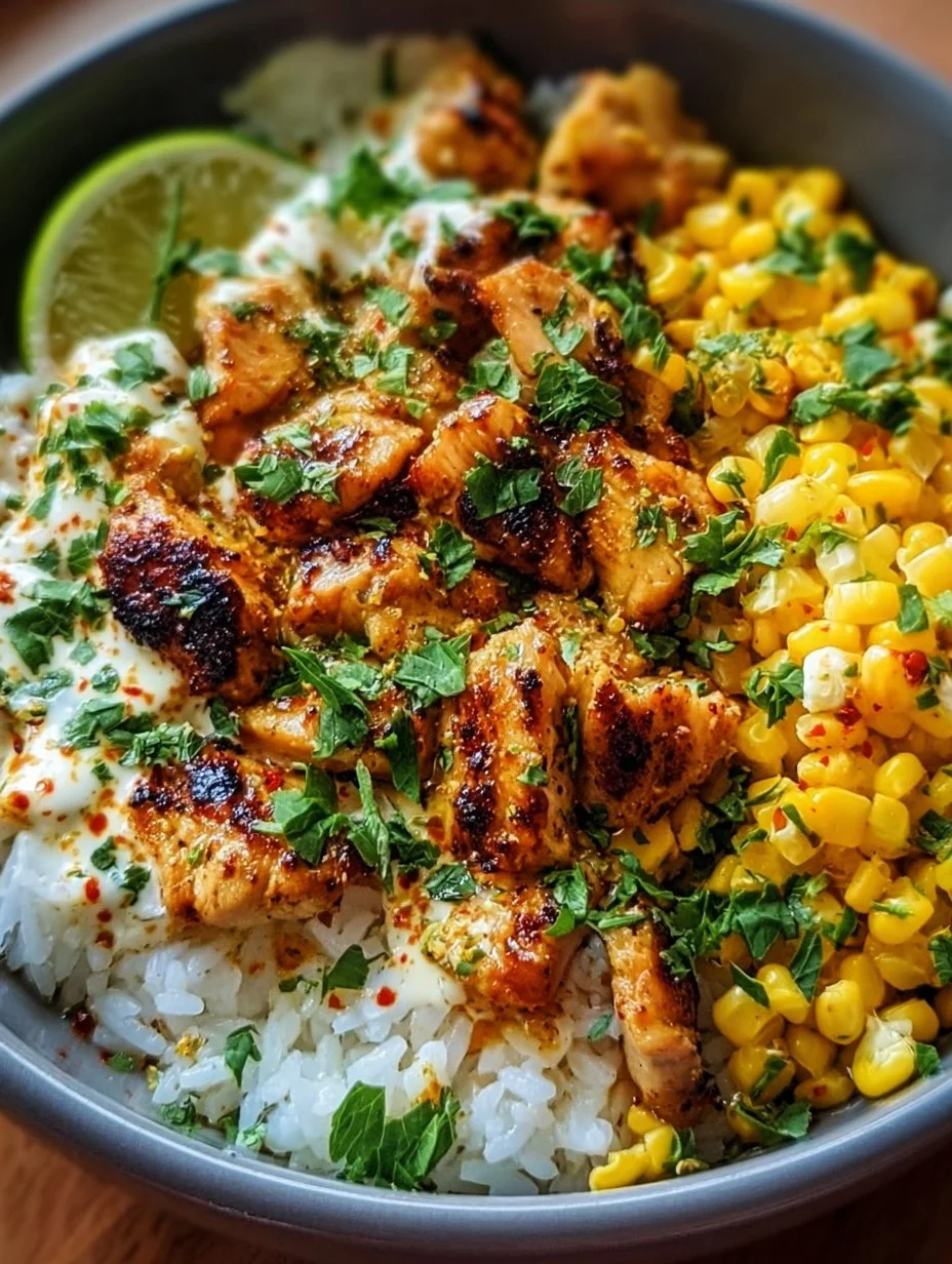 Street Corn Chicken Rice Bowl