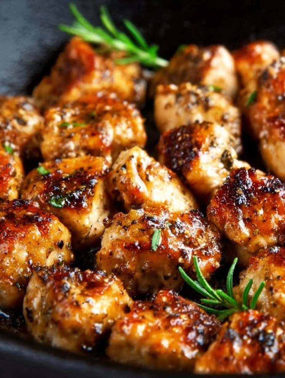 Succulent seasoned chicken breast morsels seared to perfection