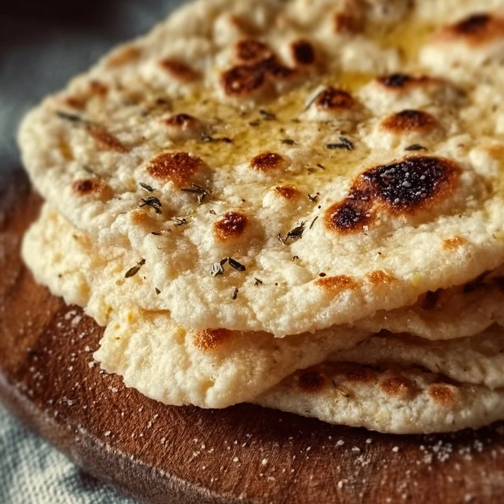 Easy gluten free flatbread recipe with fresh herbs and toppings
