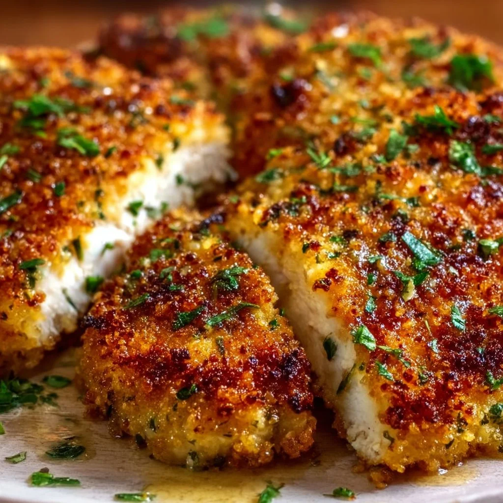Garlic Parmesan Crusted Chicken Breasts