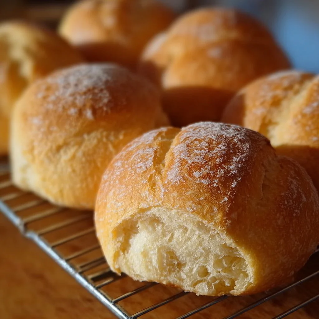 A variety of homemade gluten-free bread rolls on a wooden cutting board.