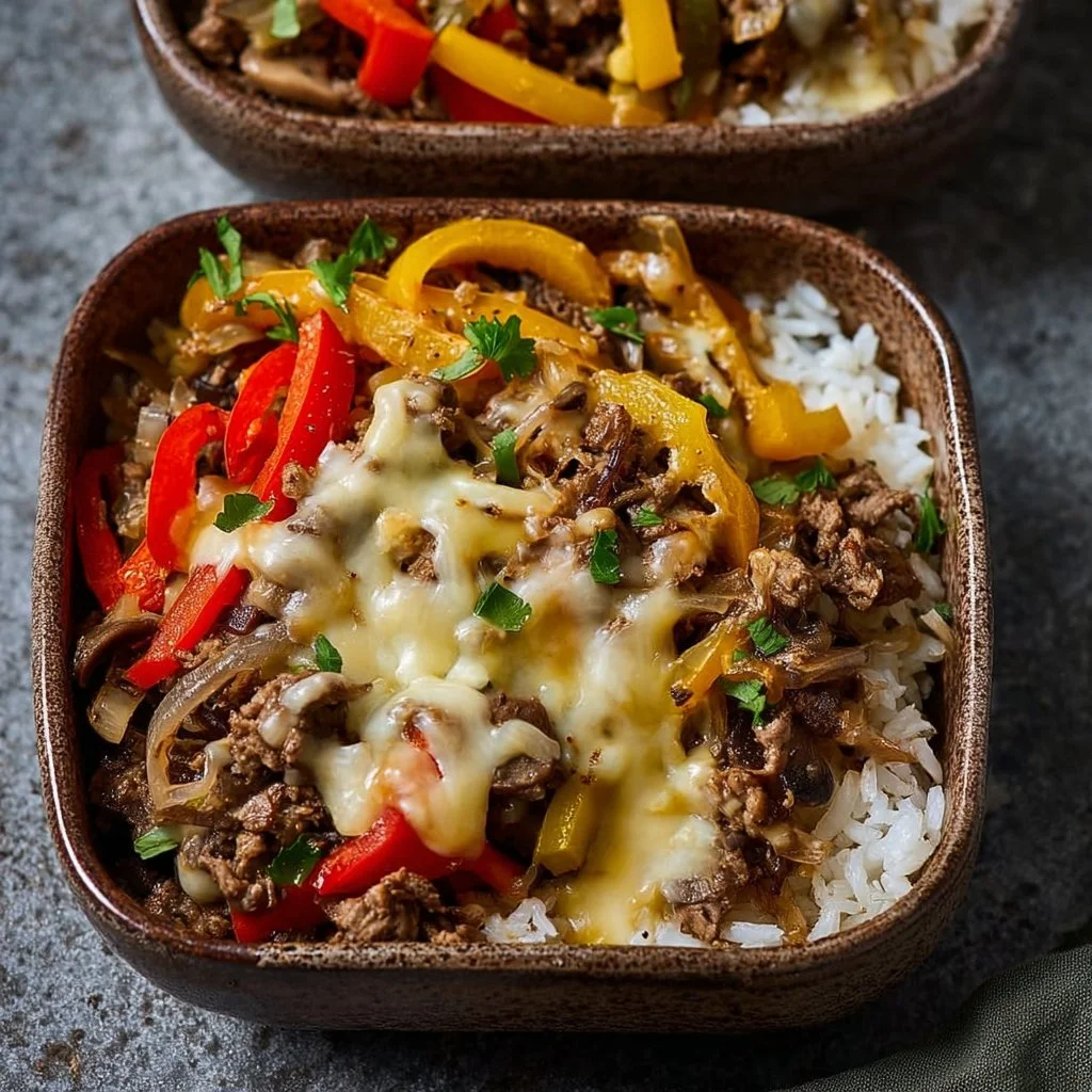 Healthy Philly Cheesesteak Bowls