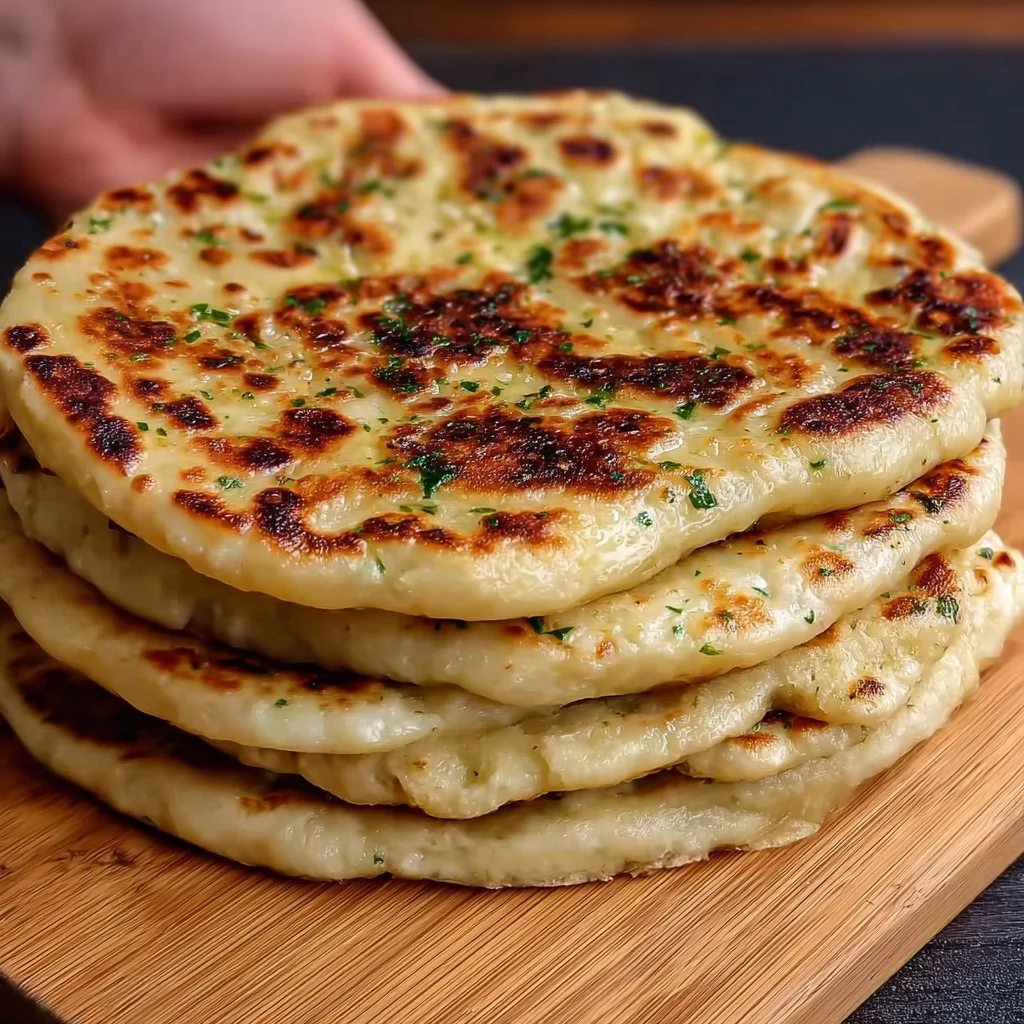 High Protein Cheesy Garlic Naans