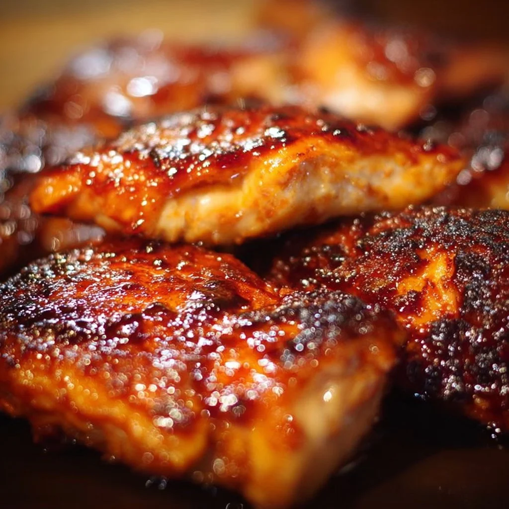 Juicy oven baked BBQ chicken served with sides