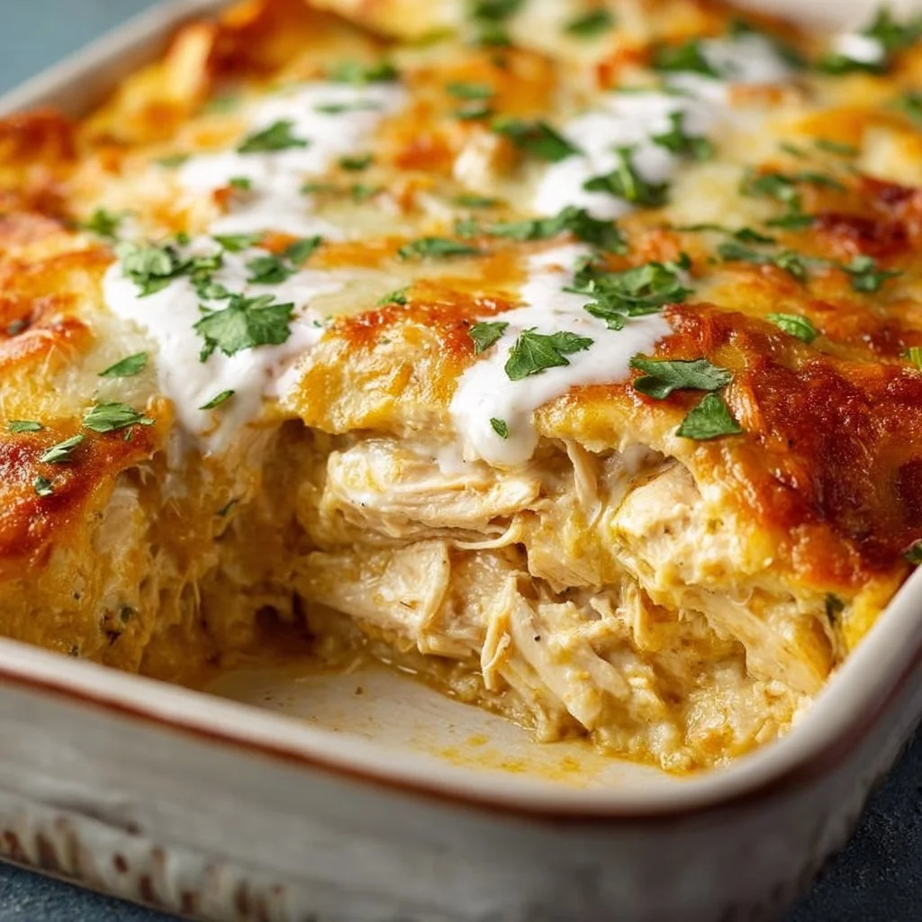 White Chicken Enchilada Casserole